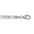 Chaine sur Artemare : Cha&icirc;ne en argent rhodi&eacute; maille Hawa&iuml; 1+2 largeur 4mm et longueur 50cm
