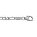 Cha&icirc;ne en argent rhodi&eacute; maille Hawa&iuml; 1+2 largeur 4mm et longueur 55cm Artemare