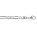 Cha&icirc;ne en argent rhodi&eacute; maille Hawa&iuml; 1+3 largeur 5mm et longueur 55cm Artemare