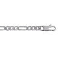 Cha&icirc;ne en argent rhodi&eacute; maille Hawa&iuml; 1+3 largeur 6mm et longueur 50cm