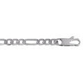 Cha&icirc;ne en argent rhodi&eacute; maille Hawa&iuml; 1+3 largeur 6mm et longueur 55cm Artemare