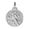 Pendentif m&eacute;daille en argent rhodi&eacute; de Saint-Christophe en relief - diam&egrave;tre 16mm