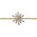 Bracelet en plaqu&eacute; or cha&icirc;ne avec au milieu &eacute;toile 12 branches orn&eacute;es d'oxydes blancs sertis - longueur 16cm + 2cm de rallonge