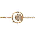 Bracelet en plaqué or chaîne avec au milieu 1 anneau et 1 rond pavé d'oxydes blancs à l'intérieur - longueur 16cm + 2cm de rallonge Bracelets sur Artemare : Bracelet en plaqué or chaîne avec au milieu 1 anneau et 1 rond pavé d'oxydes blancs à l'intérieur - longueur 16cm + 2cm de rallonge