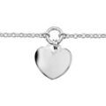 Bracelet en argent cha&icirc;ne avec pampille coeur - longueur 16cm+ 3cm de rallonge