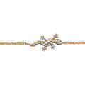 Bracelet en plaqu&eacute; or cha&icirc;ne avec au milieu 1 salamandre orn&eacute;e d'oxydes blancs sertis - longueur 16cm + 2cm de rallonge Artemare