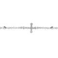 Bracelet en argent rhodié chaîne avec boules et 1 croix couchée ornée d'oxydes blancs - longueur 16cm + 3cm de rallonge Bracelets sur Artemare : Bracelet en argent rhodié chaîne avec boules et 1 croix couchée ornée d'oxydes blancs - longueur 16cm + 3cm de rallonge