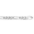 Chaine sur Artemare : Bracelet en argent rhodi&eacute; cha&icirc;ne mailles 1+3 largeur 5mm et longueur 18cm