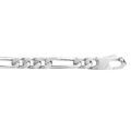 Bracelet en argent rhodi&eacute; cha&icirc;ne mailles 1+3 largeur 5mm et longueur 21cm Artemare