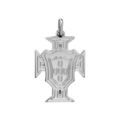 Pendentif croix du Portugal en argent rhodi&eacute; petit mod&egrave;le