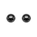Boucles d'oreilles en argent rhodi&eacute; boule en c&eacute;ramique noire de 6mm et fermoir poussette