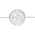 Bracelet en argent rhodié chaîne avec arbre de vie ajouré au milieu - longueur 16cm + 3cm de rallonge Bracelets sur Artemare : Bracelet en argent rhodié chaîne avec arbre de vie ajouré au milieu - longueur 16cm + 3cm de rallonge