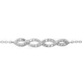 Bracelet en argent rhodié chaîne avec 2 brins torsadés lâche et ornés d'oxydes blancs sertis - longueur 16cm + 2cm de rallonge Bracelets sur Artemare : Bracelet en argent rhodié chaîne avec 2 brins torsadés lâche et ornés d'oxydes blancs sertis - longueur 16cm + 2cm de rallonge