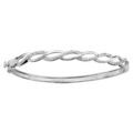 Bracelet jonc en argent rhodié articulé avec 2 brins torsadés sur le dessus, 1 lisse et le second orné d'oxydes blancs sertis Bracelets sur Artemare : Bracelet jonc en argent rhodié articulé avec 2 brins torsadés sur le dessus, 1 lisse et le second orné d'oxydes blancs sertis