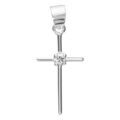 Pendentif croix en argent orn&eacute;e d'1 oxyde blanc serti au centre