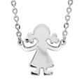 Colliers sur Artemare : Collier en argent cha&icirc;ne avec pendentif petite fille - longueur 40cm + 4cm de rallonge