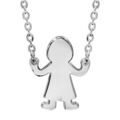 Collier en argent cha&icirc;ne avec pendentif petit gar&ccedil;on - longueur 40cm + 4cm de rallonge