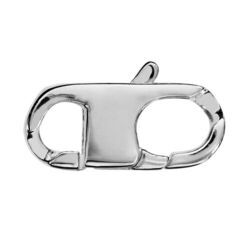 Fermoir plat en argent ouvert - largeur 14mm