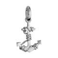 Pendentif en argent rhodi&eacute; ancre de marine avec petit cordage Artemare