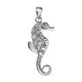 Pendentif en argent rhodi&eacute; hippocampe orn&eacute; d'oxydes blancs sertis Artemare
