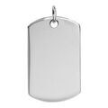 Pendentif en argent plaque G.I. avec les pans arrondis &agrave; graver et b&eacute;li&egrave;re