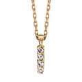 Collier en plaqu&eacute; or cha&icirc;ne avec pendentif initiale H orn&eacute;e d'oxydes blancs - longueur 45cm