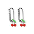 Boucles d'oreille sur Artemare : Boucles d'oreilles pour enfant en argent rhodi&eacute; cerises et fermoir dormeuse