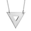Colliers sur Artemare : Collier en acier cha&icirc;ne avec pendentif triangle ajour&eacute; - longueur 40cm + 5cm de rallonge