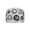 Bague Stella Mia en acier et nacre blanche v&eacute;ritable motifs spirales et noir et blanc Artemare