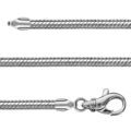 Bracelet en argent rhodi&eacute; cha&icirc;ne tube serpent pour charms - longueur 20cm fermoir mousqueton