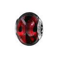 Charms Thabora en argent rhodi&eacute; et verre de Murano v&eacute;ritable rouge avec taches noires Artemare