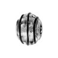 Charms Thabora en argent rhodi&eacute; et verre de Murano v&eacute;ritable argent&eacute; avec filet noir en relief