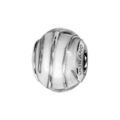 Charms Thabora en argent rhodi&eacute; et verre de Murano v&eacute;ritable blanc avec filet argent&eacute;
