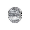 Bracelets sur Artemare : Charms Thabora en argent rhodi&eacute; et verre de Murano v&eacute;ritable transparent avec paillettes argent&eacute;es