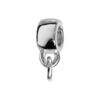Coulissant en argent rhodi&eacute; avec anneau ouvert pour pampille adaptable sur supports charms