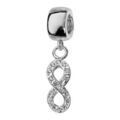 Charms Thabora en argent rhodi&eacute; symbole infini suspendu orn&eacute; d'oxydes blancs Artemare