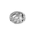 Bracelets sur Artemare : Charms Thabora en argent rhodi&eacute; forme tonneau avec motif feuilles