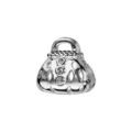Bracelets sur Artemare : Charms Thabora en argent rhodi&eacute; sac &agrave; main orn&eacute; d'oxydes blancs