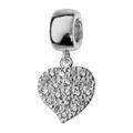 Bracelets sur Artemare : Charms Thabora en argent rhodi&eacute; coeur plat suspendu pav&eacute; d'oxydes blancs