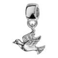 Charms Thabora en argent rhodi&eacute; colombe suspendue Artemare