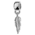 Bracelets sur Artemare : Charms Thabora en argent rhodi&eacute; plume suspendue