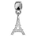 Charms Thabora en argent rhodi&eacute; tour Eiffel suspendue Artemare