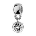 Charms Thabora en argent rhodi&eacute; oxyde blanc serti clos suspendu Artemare