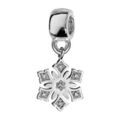 Charms Thabora en argent rhodi&eacute; flocon de neige suspendu orn&eacute; d'oxydes blancs sertis Artemare