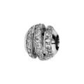 Charms Thabora en argent rhodi&eacute; boule ruban ajour&eacute; orn&eacute; d'oxydes blancs sertis Artemare