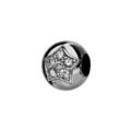 Bracelets sur Artemare : Charms Thabora en argent rhodi&eacute; boule orn&eacute;e d'1 &eacute;toile pav&eacute;e de 5 oxydes blancs sertis