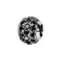 Charms Thabora en argent rhodi&eacute; boule orn&eacute;e d'oxydes noirs sertis Artemare