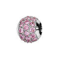 Charms Thabora en argent rhodi&eacute; boule orn&eacute;e d'oxydes roses sertis Artemare