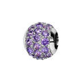 Charms Thabora en argent rhodi&eacute; boule orn&eacute;e d'oxydes mauves sertis