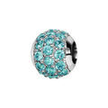Charms Thabora en argent rhodi&eacute; boule orn&eacute;e d'oxydes bleu ciel sertis Artemare